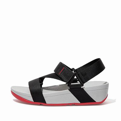 Fitflop Women's SURFA Woven-Logo Z-Strap Sandals - Black, WG4326879